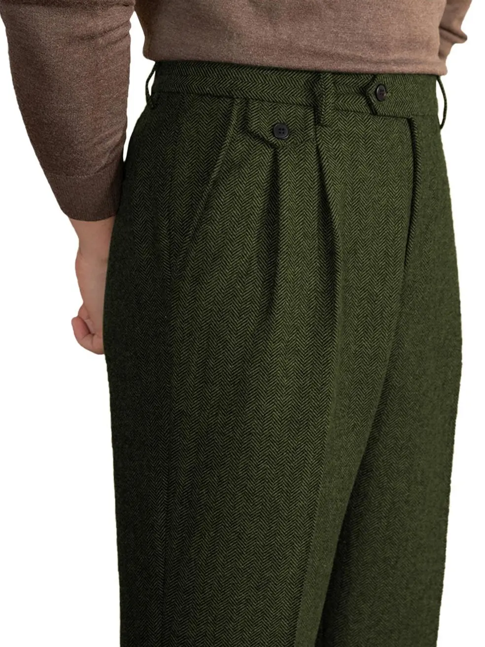 Men's Dress Pants, Retro Herringbone Tweed Trousers in a Polyester Blend for Formal, Business & Smart-Casual Wear, Formal Wear, Menswear