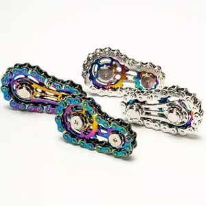 Bicycle Chain Fidget Spinner, Silent Cnc Stainless Steel Gear Desktop Toy, Adult Stress Relief & Focus Tool, Office Decor Art Collection, Anxiety Relief Products
