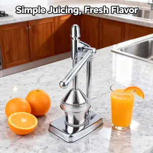 Durable metal Stainless Steel heavy manual juicer ergonomic handle automatic pulp discharge system easy to clean design