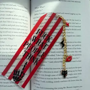 Acrylic Bookmarks with Red and Gold Design for Reading Enthusiasts