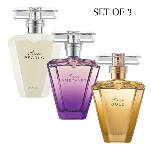 AVON Rare Pearls EDP 1.7 fl.oz Rare Amethyst EDP 1.7 fl.oz & Rare Gold EDP 1.7 fl.oz SET of 3 Regular Edition Fragrance Set