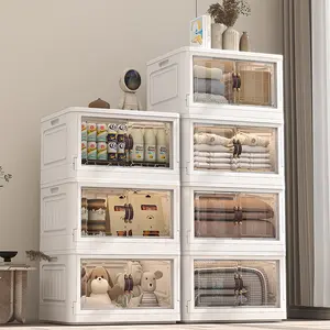 【Clearance/Fall Deals For You】KHNR 3/4/5 Pack Plastic Storge bin with lids,Stackable Storage Containers with Wheels,Folding Storage Boxes, Closet Organizers & Storage Drawer for Living Room,Office,Dorm,kitchen