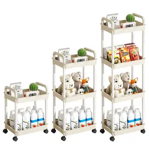 Mobiltorage Cart with Wheels, Portable Organizer Shelf, Storage Space, Easy-To-Move Furniture, Ideal for Home & Office Usee S