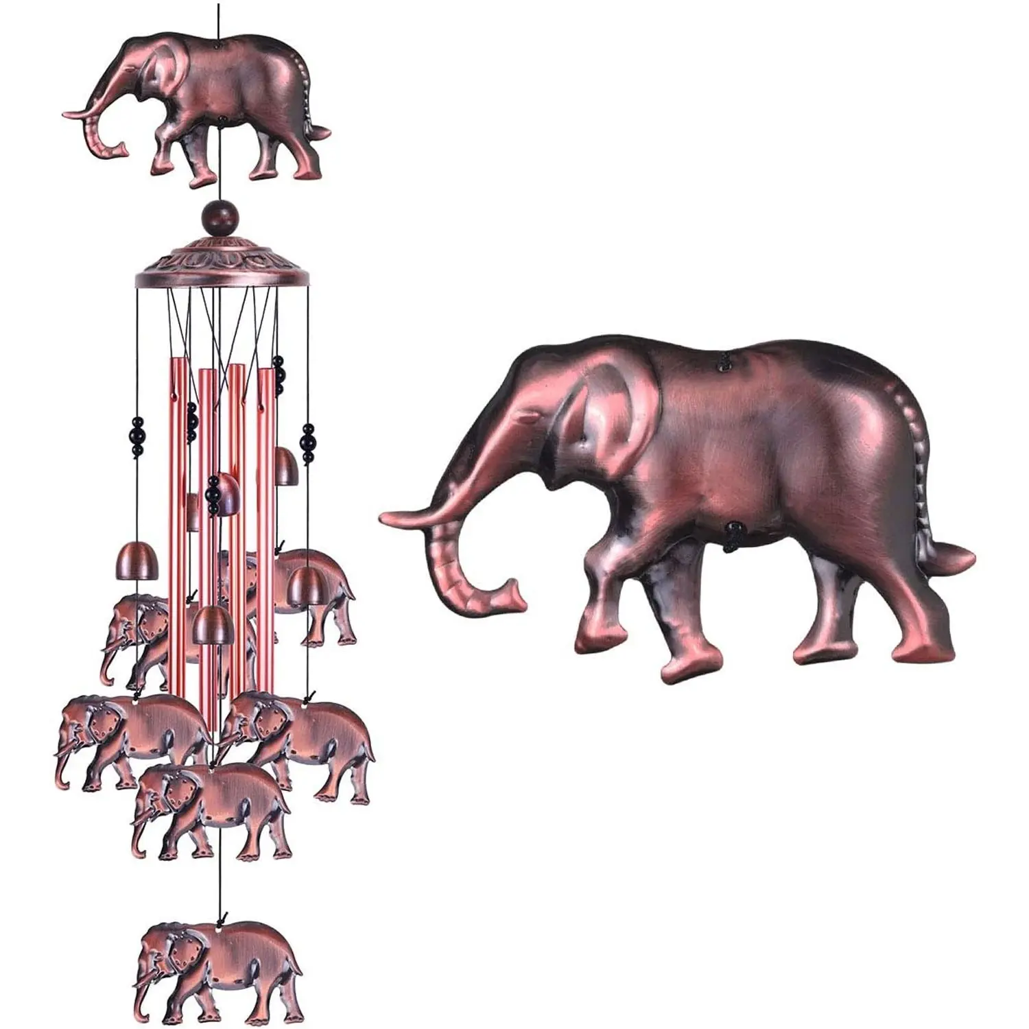 Outdoor wind chimes, Windchimes, outdoor elephant gifts, suitable as birthday gifts for women/men/mothers, commemorative gifts, metal outdoor/indoor wind chimes, for home, lawn, porch, garden decoration