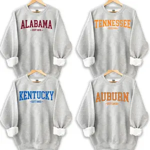 Distressed Varsity Sweatshirt, Vintage Athletic Graphic T-Shirt, Unisex Fleece Pullover, Casual Campus Outfit Gift