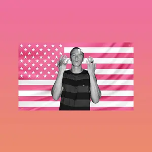 Rafe Cameron Pink US Flag | Outer Banks Hot Wall Flag | Drew Starkey Aesthetic Dorm Decor | Frat Room TV Show Flag
