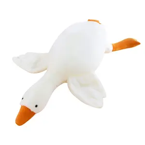 Cute White Goose Pillow Plush Toy Creative Animal Design Goose Shaped Pillow Durable Soft Fluffy Gifts for Girl Boy Christmas Gift