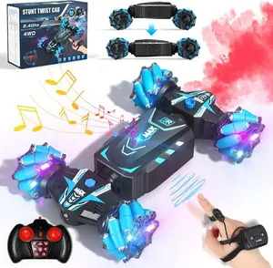 Remote Control Car Hand Controlled Gesture RC Stunt Car with Spray Lights Music for Kids 6-13 4WD 2.4GHz Off-Road 360° Rotation Toy Car Gift for Boys Girls