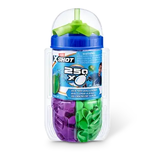 XSHOT Water Warfare 250 Count Pack Water Balloons with Easy Refill Connector, Rubber Plastic
