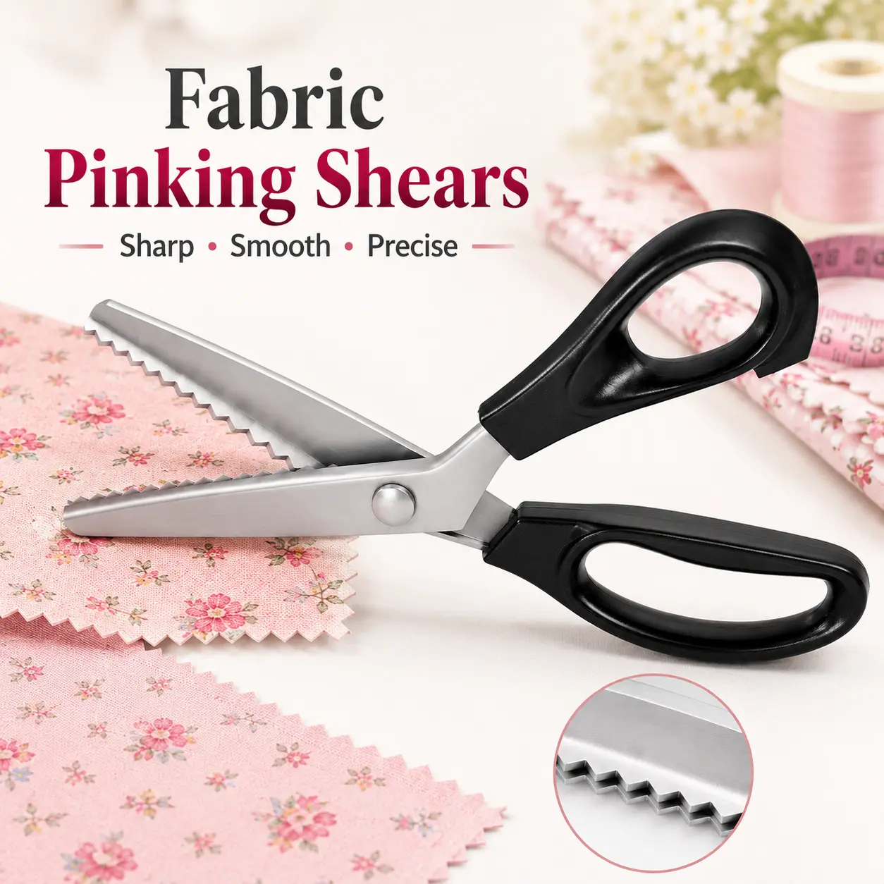 Stainless Steel Zig Zag Scissors with Serrated Teeth - Perfect for DIY Crafts, Sewing Accessories and Supplies, Lace, Dressmaking, Sewing & Tailoring - Durable & Sharp, Crafting Sewing Tools, S Sewing Tools - MM2
