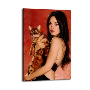 Megan Fox Artistic Print Painting - Modern Home Decoration Wall Art, Stylish Poster for Bedroom, Living Room (Animal-Themed)