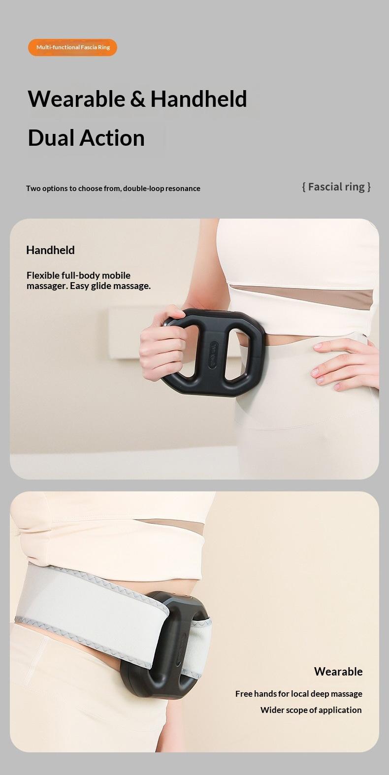 2026 new fascia ring ZM-777 mini muscle recovery fascia device upgraded adjustable waistband, waist circumference up to 55 inches, cordless rechargeable, portable massager designed specifically for waist and back muscle recovery, parent gift