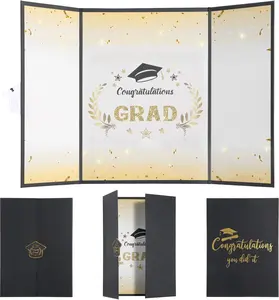 Graduation Guest Book 2026, Black and Gold Graduation Decorations Class of 2026 Graduation Signature Autograph Book for Congrats Grad Party Favors Supplies Gifts LongYeah