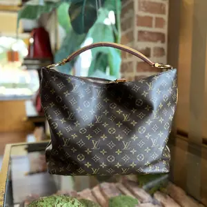 Pre-owned Louis Vuitton canvas Shoulder Bags Sully MM Brown Monogram Hobo Bag