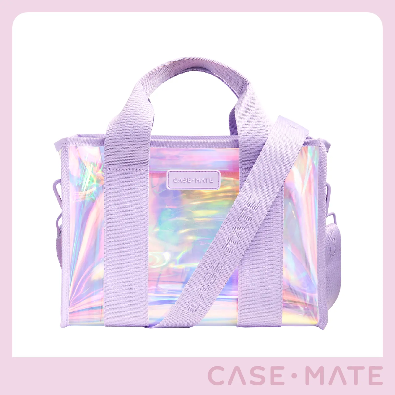 Case-Mate Women's Jelly Style Tote Bag - Solid Casual Lightweight Mini, Adjustable Strap, Luxurious Jacquard Top Handles, Zip Top, Compact for Seaside Escapes