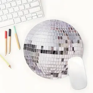 Cool Disco Ball Design Round Gaming Mouse Pad, Rubber Non-Slip Edges, Small Size Desktop Accessory for Laptop PC Games Work Home Boys Girls Kids Gift