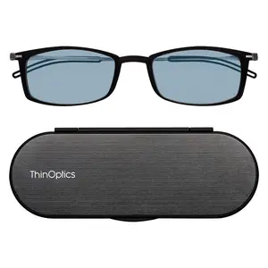 ThinOptics Blue Light Brooklyn Rectangle Readers with Case