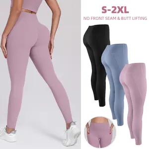 【LOCAL SHIPPING】NORMOV 2026 New Women's 1/3-PACK NO FRONT SEAM & BUTT LIFTING LEGGINGS With Pockets High Waisted Yoga Gym Booty Running LEGGINGS
