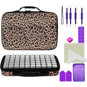 Diamond Painting Storage Container, Accessory Kit with Tools, Shockproof Storage Box for Diamond Art Craft Jewelry Bead Rhinestone Organizer, 70 Slots