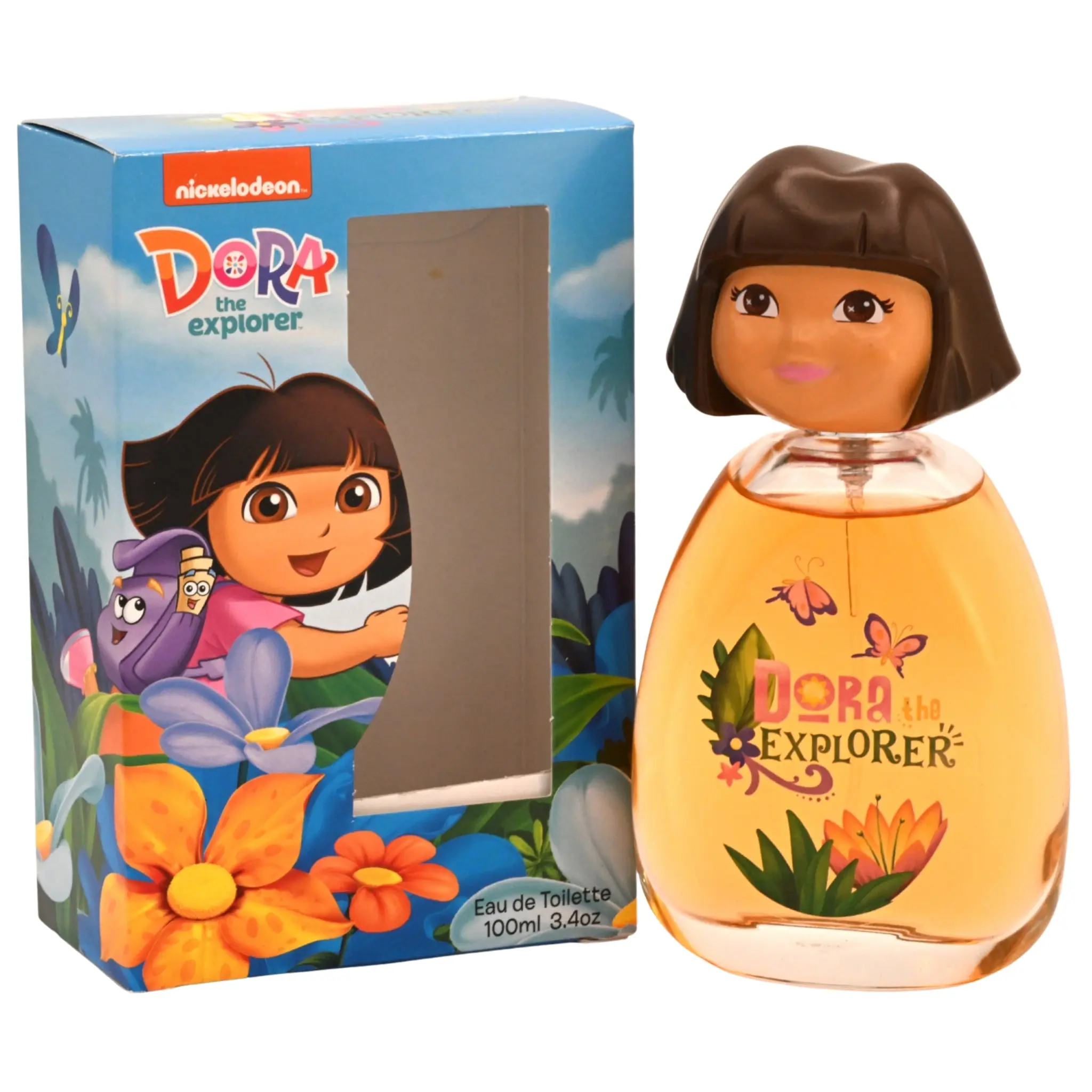 Nickelodeon Dora the Explorer Eau de Toilette, Sweet Floral Girls' Scent with Mandarin & Jasmine, Floral Scented Beauty Perfume, 3.4 fl oz, Floral Scented Perfume, Aromatic Floral