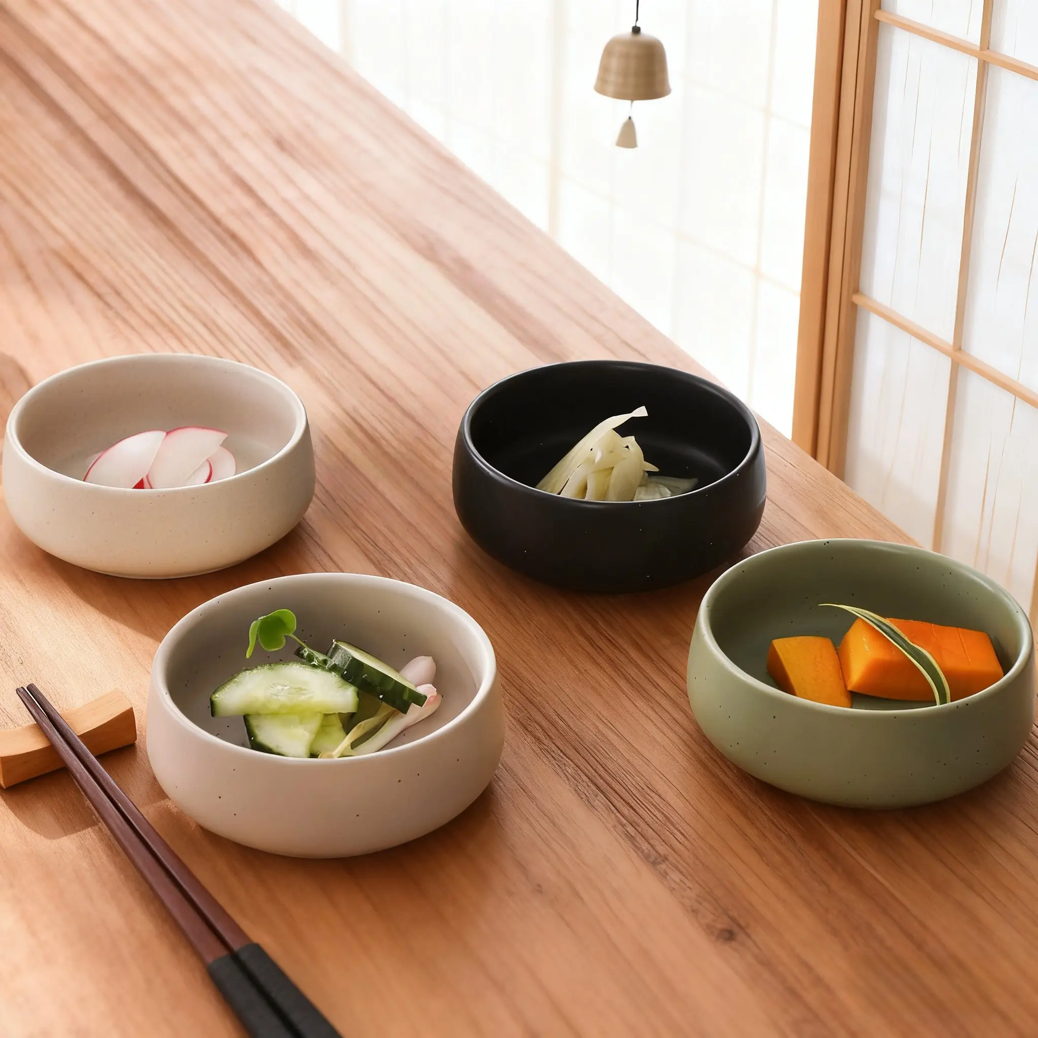4pcs Ceramic Condiment Serving Dishes Set, Small Sauce Bowls for Kitchen, Appetizers & Snacks, Microwave & Dishwasher Safe, 3.5in Mini Bowls Pack, Kitchenware Ceramics