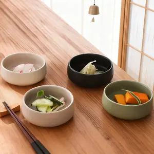 4pcs Ceramic Condiment Serving Dishes Set, Small Sauce Bowls for Appetizers & Snacks, Microwave & Dishwasher Safe, 3.5in Mini Bowls Pack