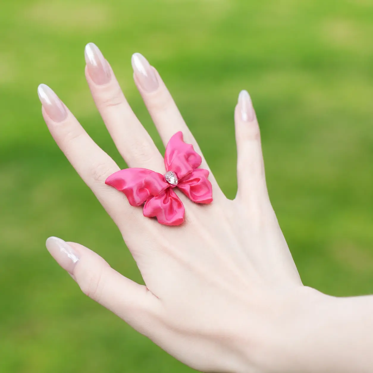 3D Printed Silk Bow Band Ring - Shiny Fashion Rings, Unisex Finger Jewelry for Daily Decor, Play, Novelty Toy Gift