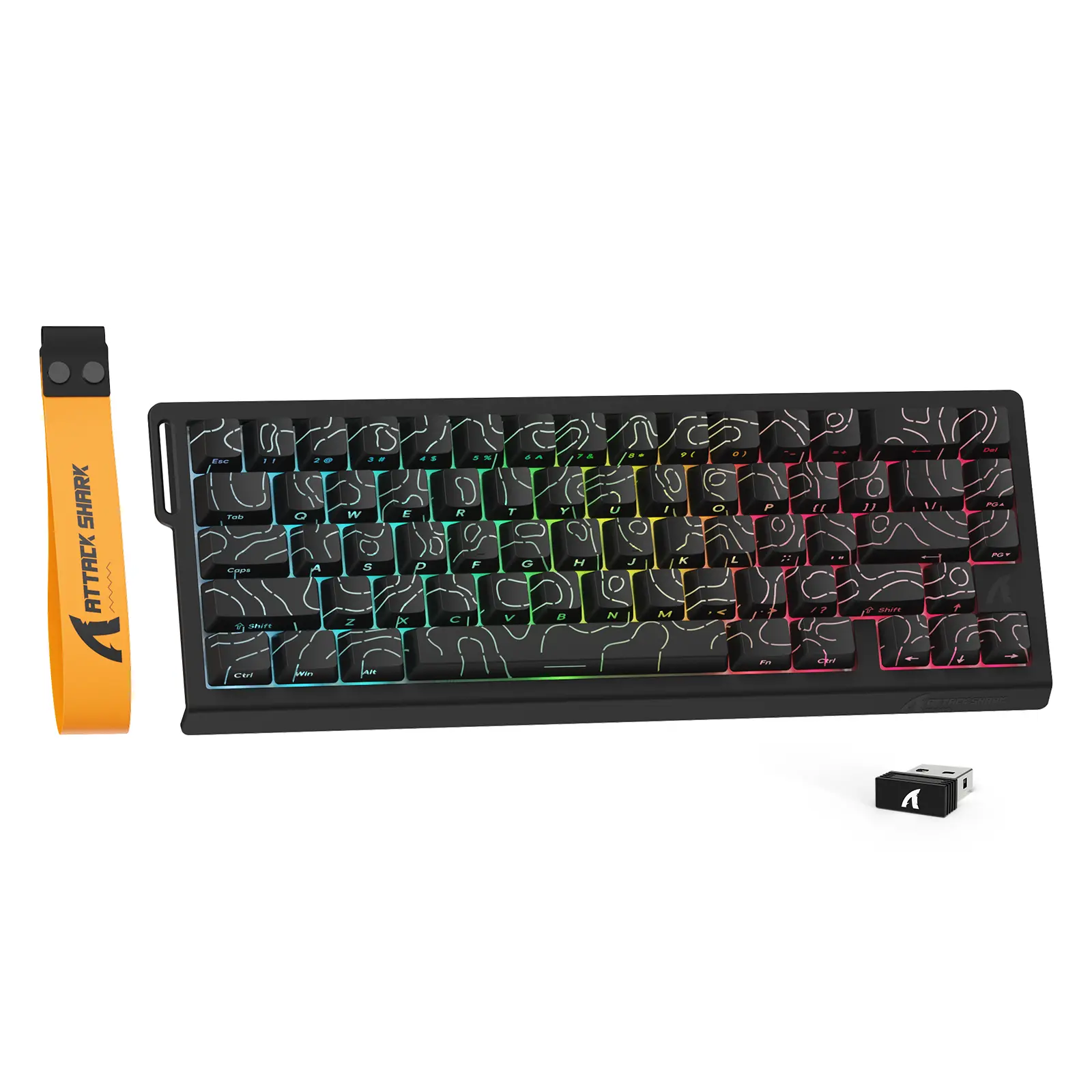 ATTACK SHARK X68PRO HE 60% Hall Effect Magnetic Gaming Keyboard,Wireless Rapid Trigger Gaming Keyboard with Adjustable Actuation,8K Polling Rate,Hall Effect Magnetic Switch,Hot-Swap,RGB Backlit,BT/2.4GHz/Wired,for FPS Games-White