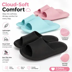 Solid Color Unisex Comfortable Simple Creative Raised Air Cushion Summer Women's Slippers, Soft EVA Versatile Couple's Outdoor Slides for Beach Walking, All Seasons Indoor/Outdoor Casual Home Use, Bathing, Sandals