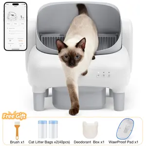 FUMOI Self-Cleaning Litter Box for Multi-Cat Homes - Open-Top Auto Litter Cleaner with APP Control, Safety Sensors, Odor Lock & 10.5L Large Waste Bin | 2.4G WiFi Only