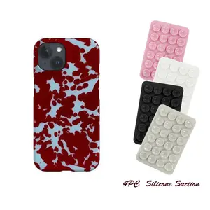 4PC Silicone Suction Phone Case Mount, Tortoise Print Phone Case |   Animal Print Designer |    Cover for iPhone 17 16 15 14 13 12 SE Max Pro - Galaxy S24 - Google Pixel 8 |   Red