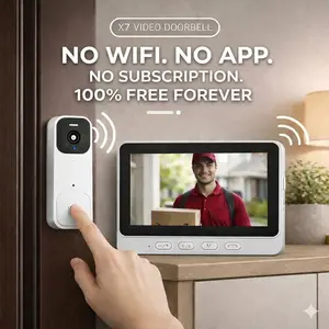 2026 Upgraded Video Doorbell with Monitor, No WiFi No App, Wireless Doorbell Camera, No Monthly Fees, 2-Way Talk, Night Vision