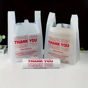 50 Reusable Plastic Shopping Bags with Handles, Lightweight and Durable Design, Degradable Feature, Ideal for Grocery and Retail Use, Ample Quantity