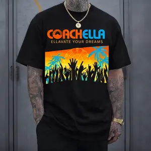 COACHELLA Ellavate Your Dreams Oversized Vintage Graphic T-Shirt, Festival Streetwear Summer Outfit, Retro Music Aesthetic Soft Cotton Unisex Shirt