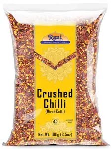 Rani Crushed Red Pepper Flakes Chilli (Pizza Type Cut) 3.5oz (100g) ~ All Natural, No Color added, Gluten Friendly | Vegan | NON-GMO | Kosher | No Salt or fillers