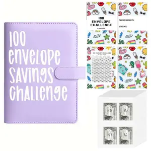 2026 New Model 100 Envelopes Money Saving Challenge with Cute Stickers, A5 Money Saving Binder with Cash Envelopes, Budget Binder Savings Challenge Book for 100 Day to Save $5,050 for Budgeting Planner