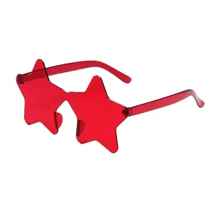 TOOLAZO Star-Shaped Rimless Sunglasses – Y2K Retro-Futuristic Design with Transparent Candy Gradient Lenses, Unisex Fashion Sun Glasses for Raves, Parties, Streetwear, Festivals, Vacations & Daily Wear – Perfect for Women, Men, Teens & Trendsetters