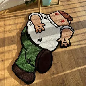 Creative Cartoon Character Print Carpet, Cartoon Pattern Rug, Foldable Plush Rug for Living Room Bedroom, Easy Care Large Area Mat, Casual Art Decor