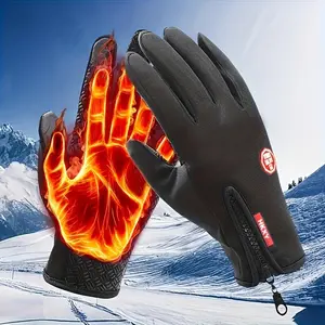 Winter Warm Gloves, 1 Pair Men's & Women's Outdoor Cycling Gloves, Waterproof & Windproof Touch Screen Gloves for  Outdoor  Sports, Fishing, Travel