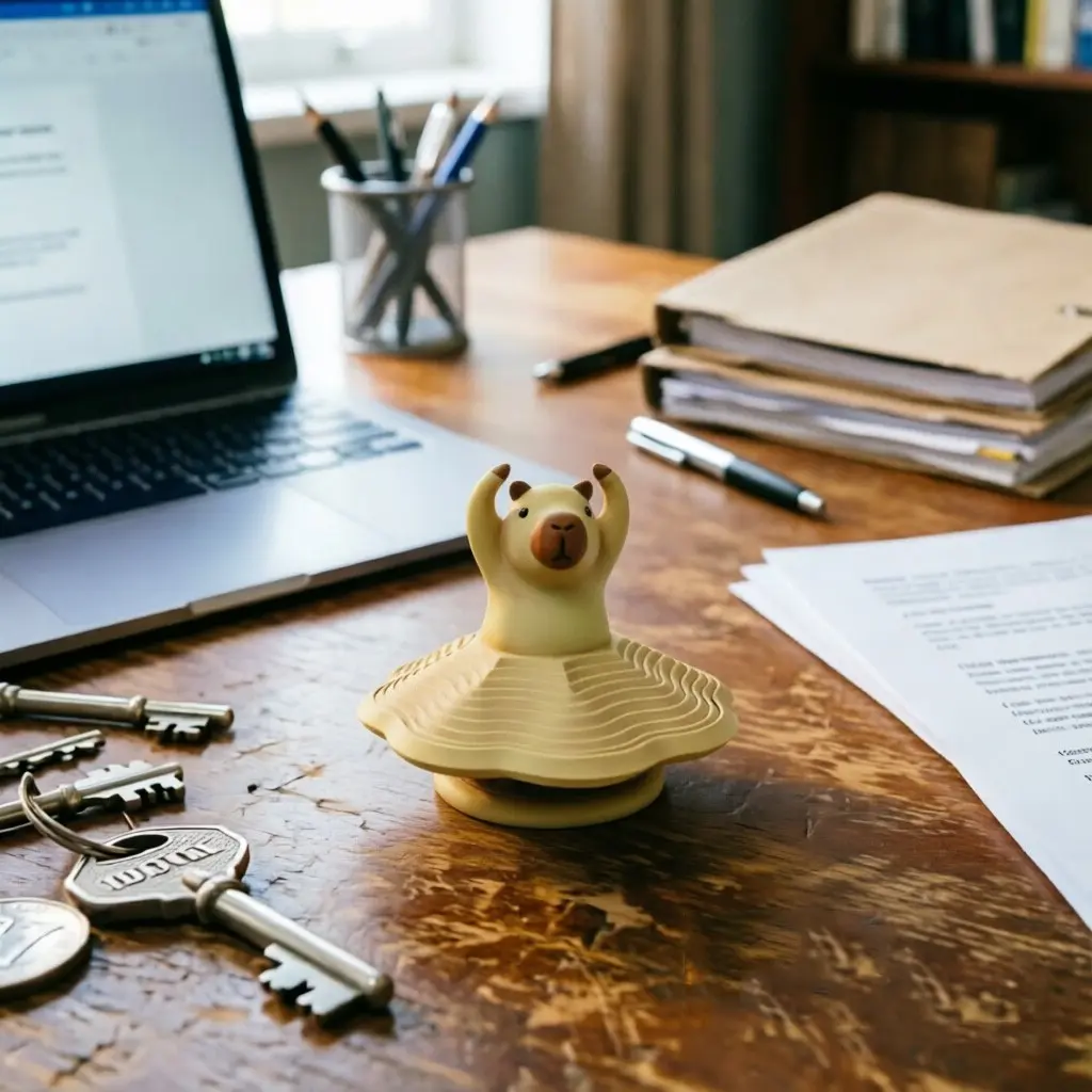 1pc Rotating Capybara Figurine, 3D Printed Bedroom Office Desk Home Decor, Creative Craftsmanship Small Capybara Ornament