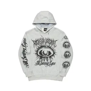 All Seeing Eyes Heather Grey Graphic Hoodie