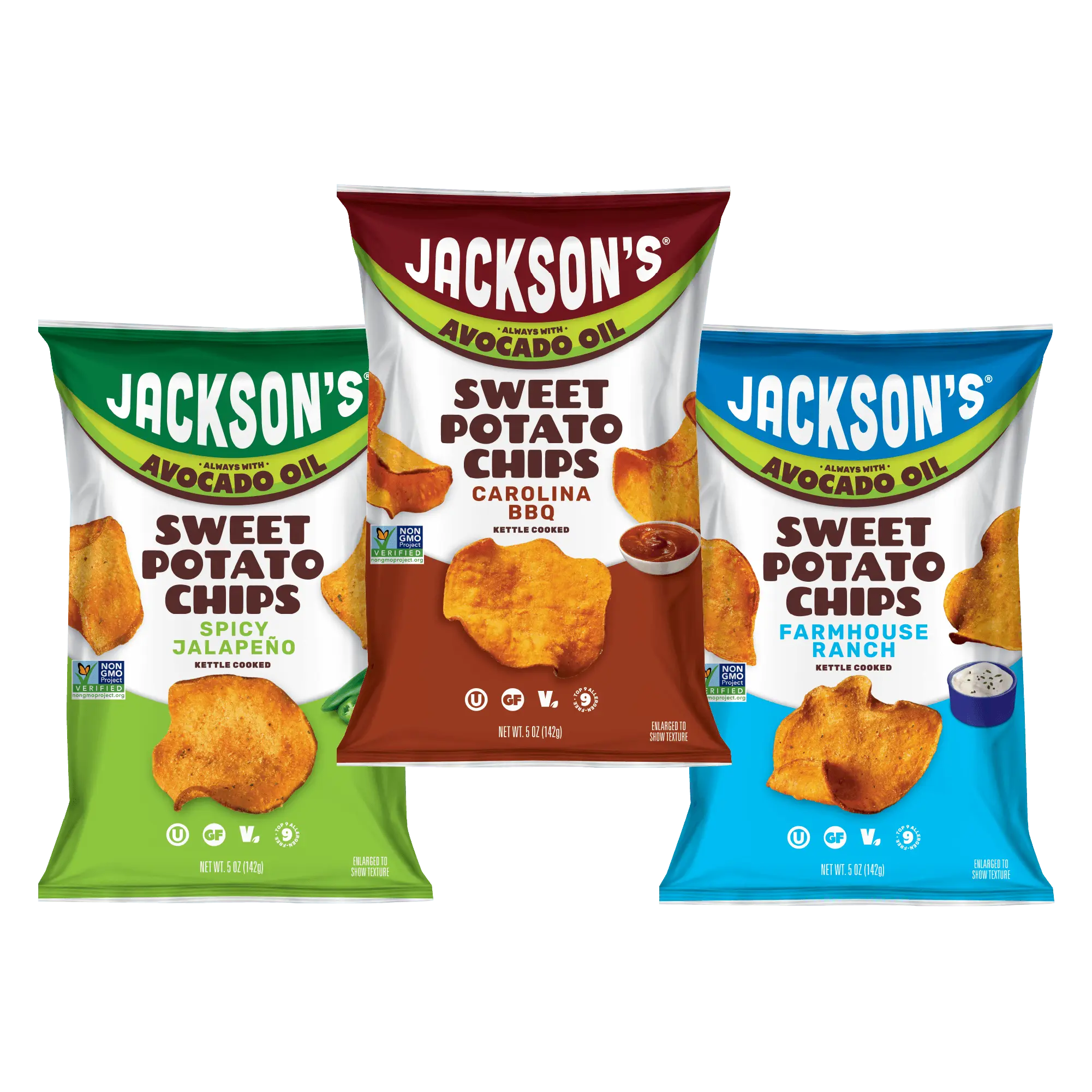 Variety Pack Sweet Potato Chips in Avocado Oil 5oz (Pack of 8)