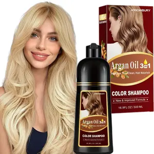 Natural Blonde Brown Argan Oil Hair Dye Shampoo, Shampoo Hair Dye Works in minutes, HerbalIngredient， Shampoo Para Pintar el Cabello,Haircare