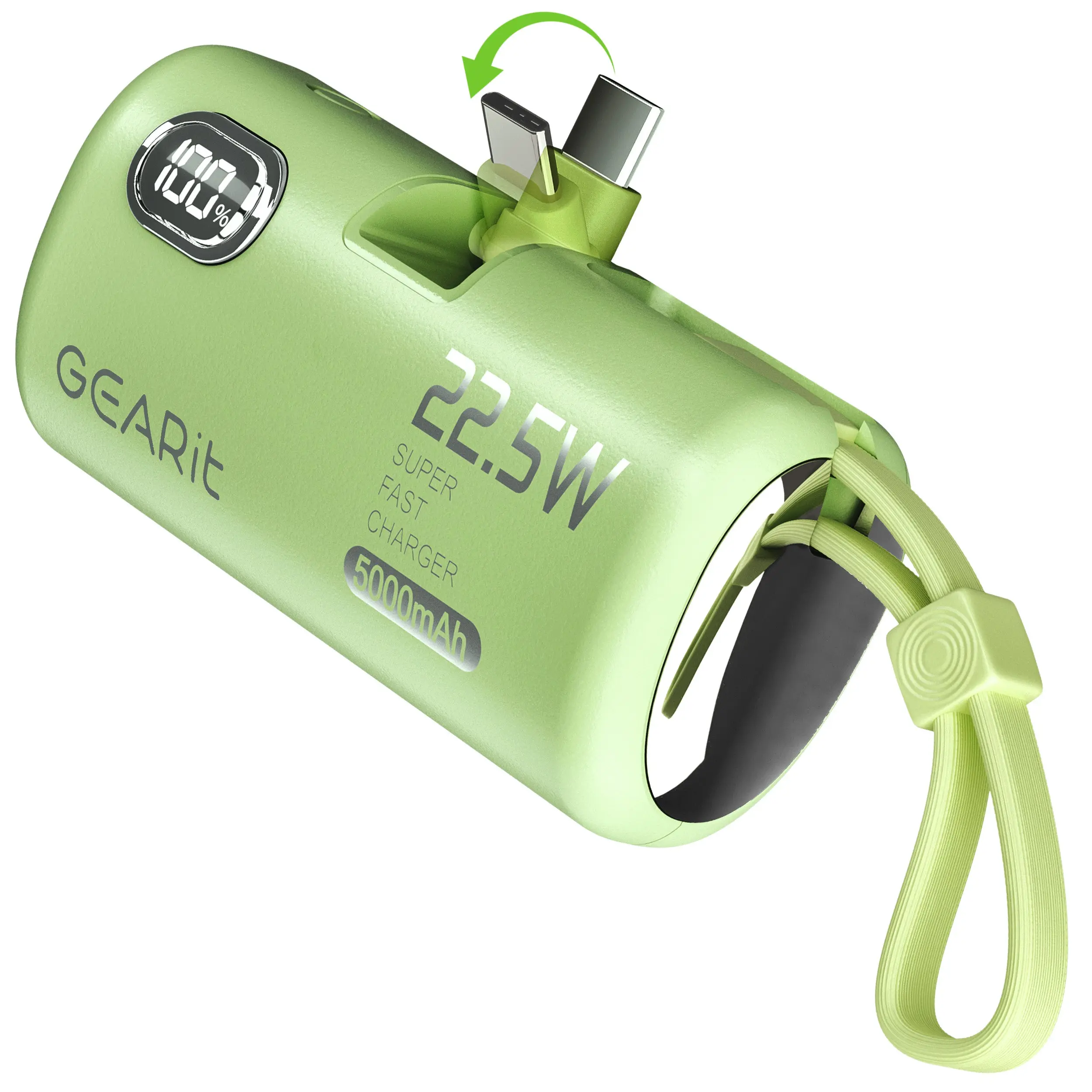 GEARit Lifestyle Series 5000mAh Compact Power Bank - 3 Ports, Built-in USB-C & Lightning Connectors for Mobile Phones, Cables & Devices, Phone, Chargeable
