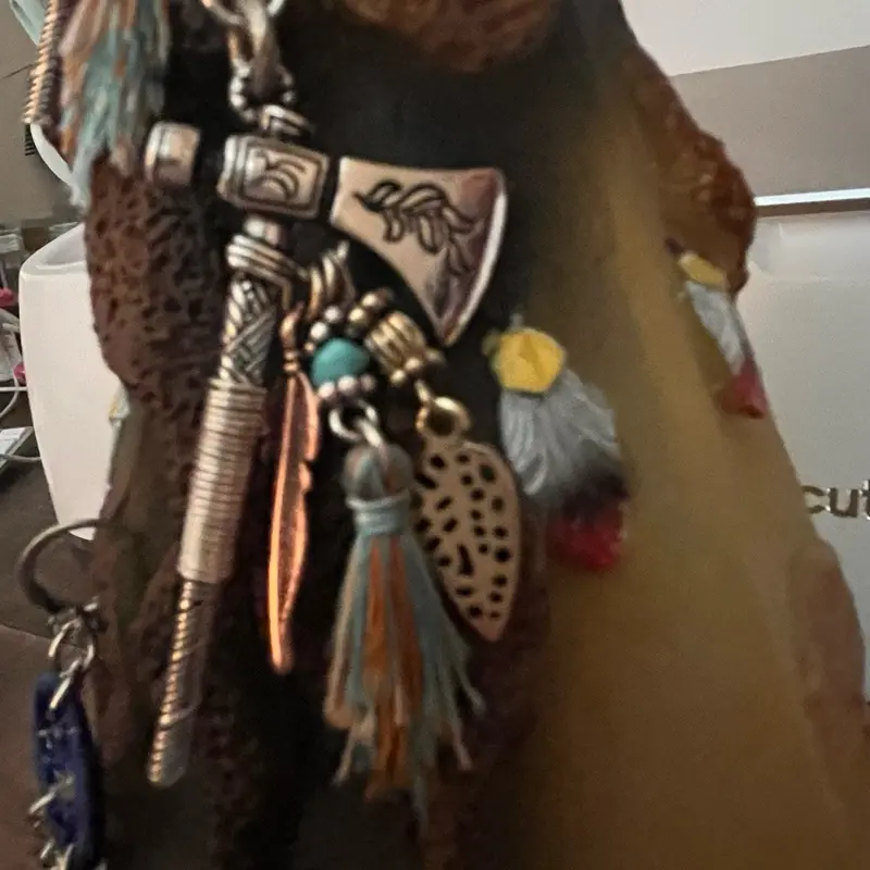 Hand Made Native American Tomahawk Earrings with Feathers and Tassels Unique Cultural Jewelry