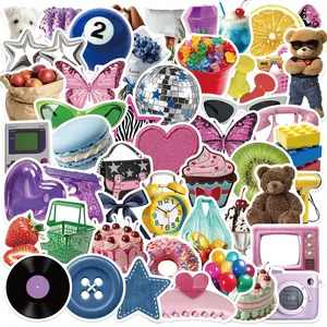 50pcs Cartoon Y2K Girl Graffiti Series Stickers, Sticker Decals, Decal Set, Car Decorative Sticker, Suitable for Faith Based Designs Such As Scrapbooks, Diaries, Laptops, Water Bottles, Cars, Etc., As Gifts with Positive Information