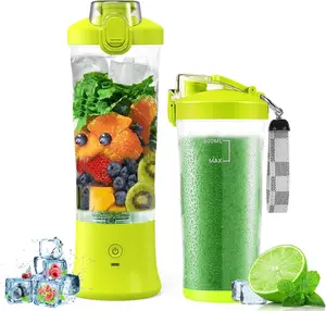Portable Blender - 20 oz Capacity - Waterproof - Multifunctional with travel lid and USB rechargeable battery