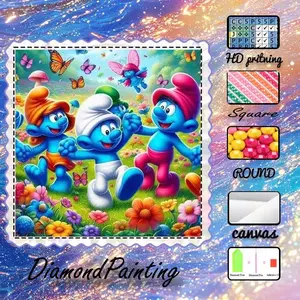 5D-DIY, advanced flocked canvas, diamond art, diamond painting kit, blue elf, flower AB diamonds, fairy dust diamonds, crystal diamonds, perfect home decor, handmade diamond art painting kit, special process diamond art kit, Diamond Art Tools