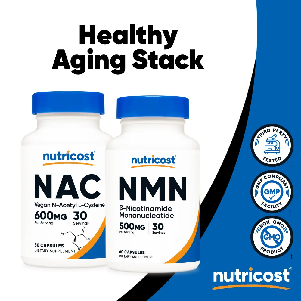 Healthy Aging Stack - N-Acetyl L-Cysteine (NAC) Capsules & NMN Capsules - 30 Day Supply