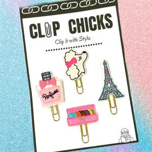 Parisian Style Novelty Paper Clip Set, Fun Bookmarks, Planner Clips, Journal Accessories, Paper Organizers, Whimsical Gifts for Readers and Writers, Unique Gifts under $20.